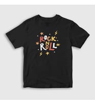Presmono Unisex Çocuk Siyah Colors Rock And Roll T-Shirt 377412tt