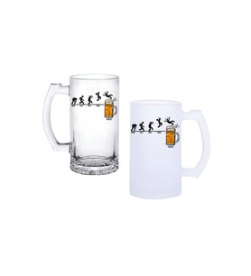 Ghostbastır Design Bira Günleri Kulplu Bira Bardağı Buzlu veya Şeffaf Seçenekli 027