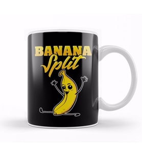 Cute & Funny Banana Split Gymnast Pun Kupa Bardak Porselen
