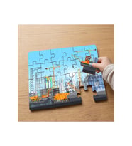 İş Makineleri Tasarımlı 24 Parça Ahşap Çocuk Puzzle MPK0252
