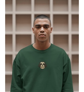 Shih Tzu Köpek Baskılı Antrasit Sweatshirt – Unisex (Koyu Yeşil)