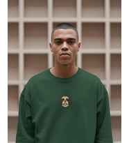 Shih Tzu Köpek Baskılı Antrasit Sweatshirt – Unisex (Koyu Yeşil)