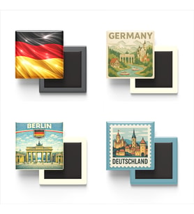 Buzdolap Magnetleri - Almanya Berlin - Germany - 4'lü Set Magneti