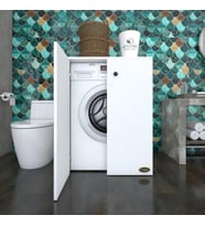 Kenzlife çamaşır makinesi dolabı kapaklı tatyanamdf byz 90*70*60 % 100 mdf full mdf banyo ofis kapaklı arkalıksız (Karışık)