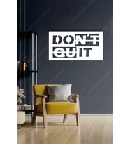 Ahşap Don't Quit Inspirational Duvar Dekoru - Kolay Montaj - 20x40 Cm (Siyah)