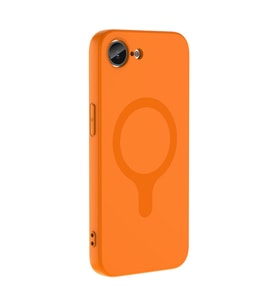 iPhone 17E Kılıf M-Safe Şarj Özellikli Aris Silikon Kılıf Turuncu