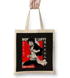 One Piece Mugiwara Luffy 01 Bez Çanta Uzun Saplı