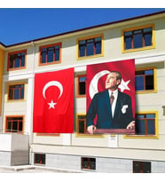 Atatürk Posteri ve Türk Bayrağı Raşel Kumaş 200X300 cm -1