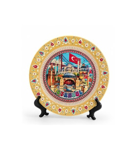 Kişiye Özel İstanbul Temalı Porselen Dekoratif Tabak 20 Cm - 20cm