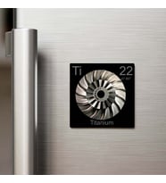 Titanium (Titanyum) Elementi – Buzdolap Magneti – 9x9 cm