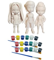 Kpop Figürü 3'lü Set 3d Baskı Boyama Seti (Ham)
