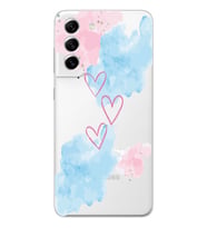 Samsung Galaxy S21 FE Uyumlu Kalp Desenli Şeffaf Telefon Kılıfı