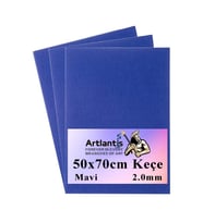 Mavi Keçe 50x70 cm 2.0 mm 3 Adet Renkli Hobi Keçesi Elişi Keçesi Anasınıfı Kreş Okul Öncesi