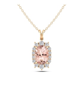 Morganite Pırlanta Kolye (Altın-Beyaz)