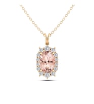 Morganite Pırlanta Kolye (Altın-Beyaz)