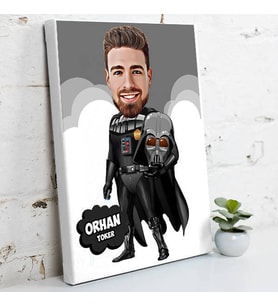 Darth Vader Karikatürlü Kanvas Tablo
