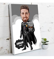 Darth Vader Karikatürlü Kanvas Tablo