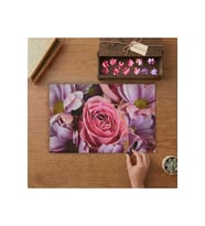 Pembe Güller Makro Çekim Tasarımı 240 parça Ahşap Puzzle Ahşap Kutuda MP07371