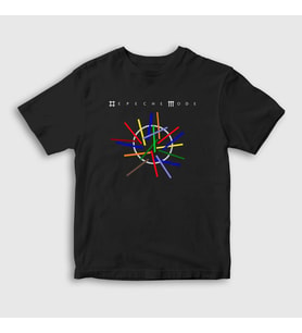 Presmono Unisex Çocuk Siyah Universe Depeche Mode T-Shirt 141307tt