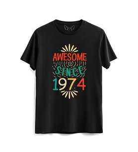 Vintage 1974 Awesome Siyah Tshirt