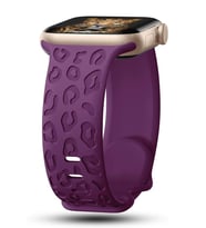 Apple Watch 10/11 42mm-38/40/41mm Kordon Leopar Desen Yumuşak Silikon Kordon 2/3 (Mor)