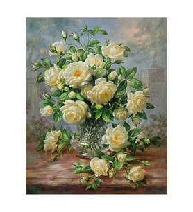 Prenses Diana Çiçekleri Çerçeveli 50x65 Sayılarla Boyama Hobi Seti