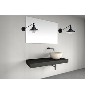 RİOLİGHT RETRO,RUSTİK,VİNTAGE SİYAH 1XE27 METAL DUVAR APLİK ŞAPKA ÇAPI:23CM NOT:1ADET FİYATIDIR