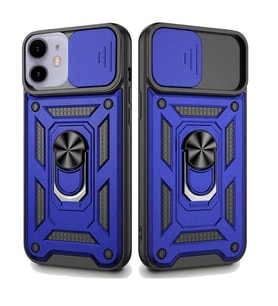 Apple iPhone 11 Uyumlu Kızaklı Kamera Korumalı Tank Kılıf (Mavi)
