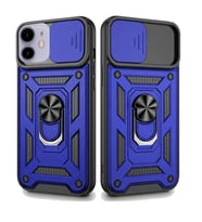 Apple iPhone 11 Uyumlu Kızaklı Kamera Korumalı Tank Kılıf (Mavi)