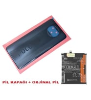 Tkgz Xiaomi POCO X3 / Poco X3 NFC Arka Kapak Batarya Pil Kapağı + PİL (CAM) SİYAH
