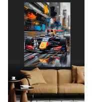 Formula 1 Yarış Arabası Dekoratif Kanvas - Mdf Ahşap Tablo