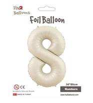 8 Rakam Krem Folyo Balon 34"