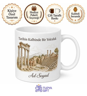 Metropolis Antik Kenti Torbalı İzmir Hatırası Porselen Kupa Bardak Hediye