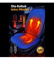 Araç İçi Koltuk Isıtıcısı Oto Isıtmalı Koltuk Minderi Çakmaklık Girişli Isı Ayarlı Mavi 12V 1 Adet