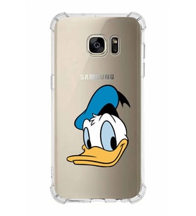 Samsung Galaxy S7 Edge  Köşe Korumalı Antişok Kapak Donald Duck Tasarımlı Şeffaf  Kılıf