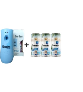 Garden Oda Kokusu Hava Temizleyici Otomatik Makine+ Okyanus Yaz Esintisi Meltemi Oda Spreyi 260 ml x 3 Adet