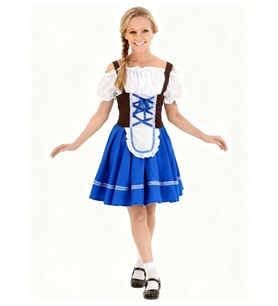 Oktoberfest Alman Kadın Kostümü (Mavi)