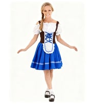 Oktoberfest Alman Kadın Kostümü (Mavi)