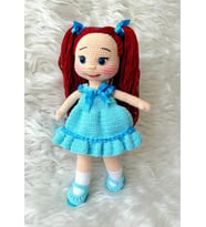 Mavi Pamuk Şekerim Bebek Amigurumi Organik Oyuncak