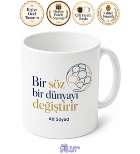 Dünya İletişim Günü Sözlerin Gücüne İnananlara Hediye Porselen Kupa Bardak