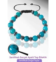 Sertifikalı Gerçek Apatit Taşı Bileklik - Hindistan (Çok Renkli)