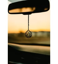 Metal paslanmaz çelik Elif Allah yazılı. Motifli Dikiz Aynası Süsü Oto Aksesuar Araba Süsü (Siyah)