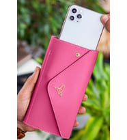 Envelope Telefon ve Bozuk Para Bölmeli Zarf Model Kadın Cüzdan Fuşya