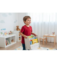 Montessori Ahşap Çocuk Kitaplığı Beyaz Eğitici ve Dekoratif Tasarım - Kitaplık