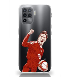 Oppo Reno 5 Lite Uyumlu Fernando Torres Desenli Şeffaf Telefon Kılıfı