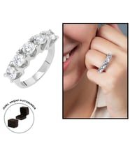 Starlight Diamond Pırlanta Montür "U" Tasarım 925 Ayar Gümüş Bayan Beştaş Yüzük
