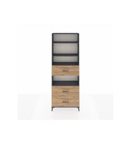 Arges Dolap 4 Raflı 3 Çekmeceli 88x30x243 Antrasit-Çam