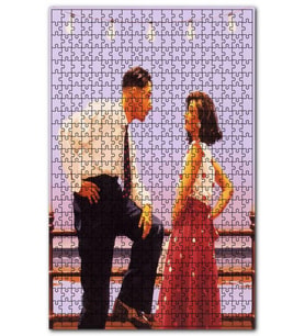 Cakapuzzle Seyyar Ampuller Altında Nostaljik Çift Puzzle Yapboz MDF (Ahşap) (120 Parça)
