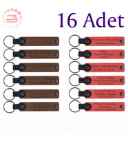 A Kahve & Nar Çiçeği, Kamp Ateşi Gecelerine Hatıra, 16’lı Set, İsim Yazılı Anlamlı Deri Hediyelik