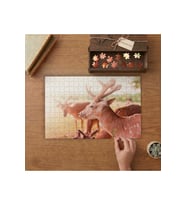 Geyik Ailesi- Vahşi Havanlar Tasarımı 240 parça Ahşap Puzzle Ahşap Kutuda MP00179